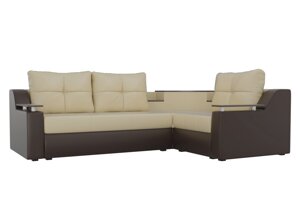 Угловой диван Тесей | бежевый | коричневый