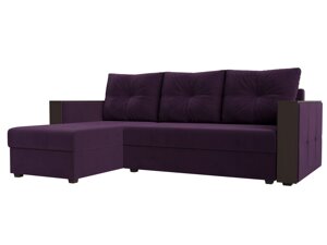 Угловой диван Валенсия Лайт левый угол | Фиолетовый
