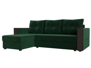 Угловой диван Валенсия Лайт левый угол | Зеленый