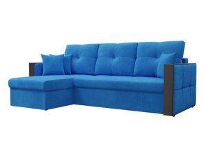 Угловой диван Валенсия левый угол | Голубой