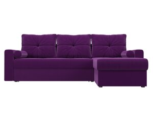 Угловой диван Верона правый угол, микровельвет, фиолетовый