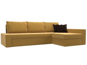 Угловой диван Версаль правый угол | Желтый | коричневый