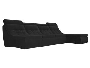 Угловой модульный диван Холидей Люкс | Черный