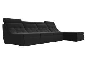 Угловой модульный диван Холидей Люкс | Черный