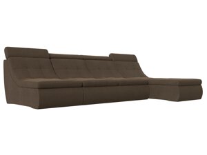 Угловой модульный диван Холидей Люкс | Коричневый