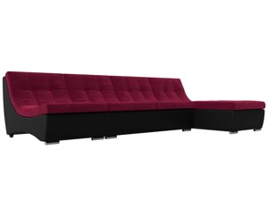 Угловой модульный диван Монреаль | Бордовый | Черный