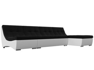 Угловой модульный диван Монреаль | Черный | Белый