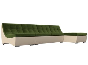 Угловой модульный диван Монреаль | Зеленый | Бежевый