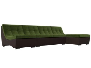 Угловой модульный диван Монреаль | зеленый | коричневый