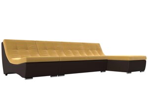 Угловой модульный диван Монреаль | Желтый | коричневый