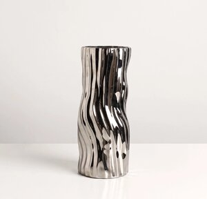 Ваза керамическая IST-072 | 28 см | серебро
