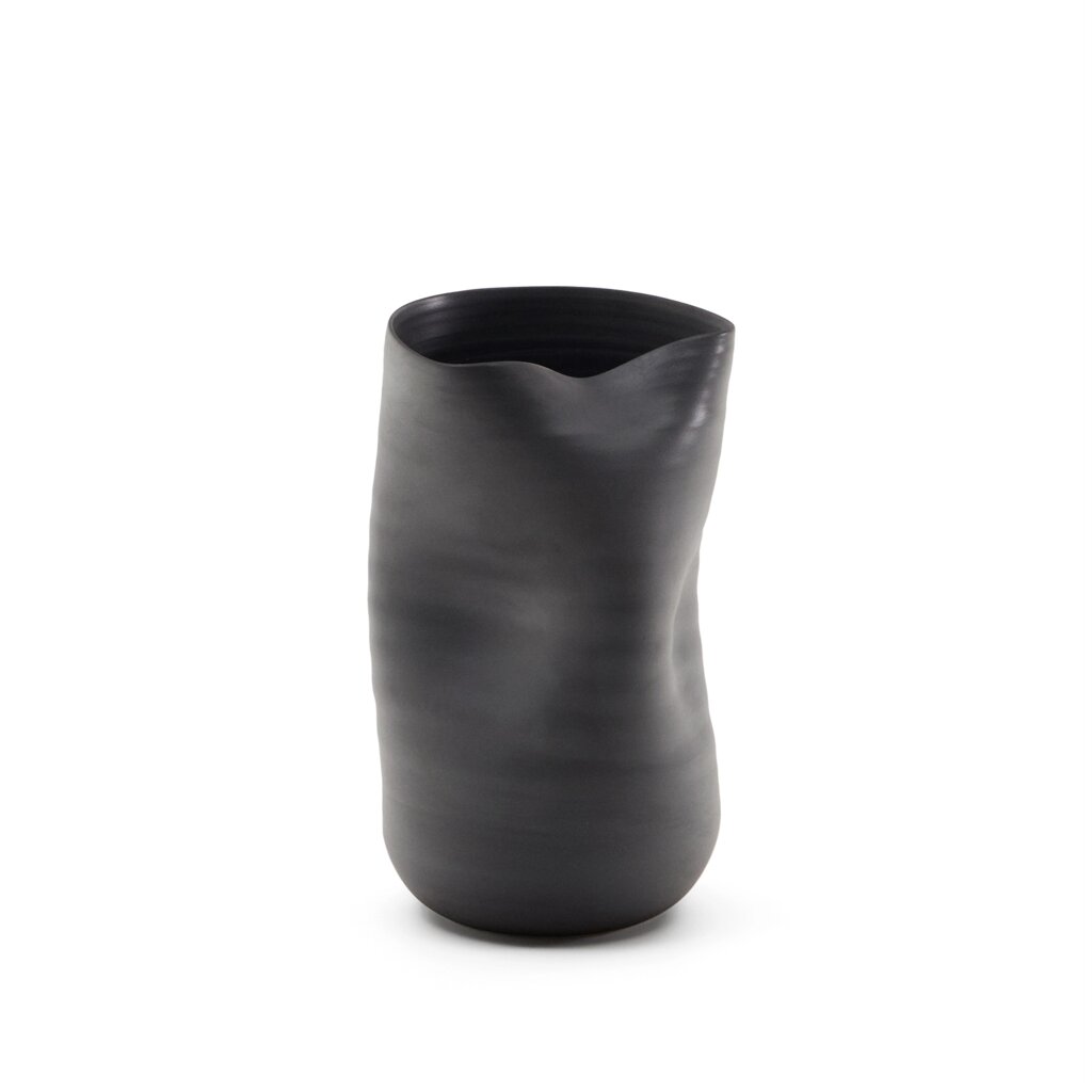 Ваза керамическая Sibel черная 18 см от компании M-Lion мебель - фото 1
