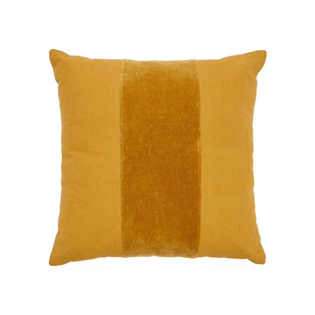 Zaira Чехол на подушку 100% хлопок и горчичный бархат 45 х 45 с от компании M-Lion мебель - фото 1