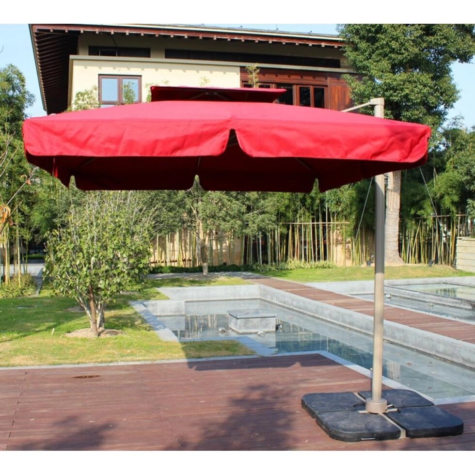 Зонт для кафе AFM-300SQR-Red (3,0x3,0) от компании M-Lion мебель - фото 1