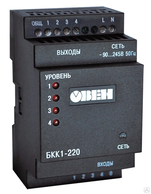 БКК1 4-уровневый сигнализатор жидкости на DIN рейку от компании ООО "ТЕХЦЕНТР" - фото 1