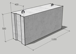 Блок фундаментный ФБС-9-6-6 734 кг.