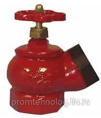 Клапан кран пожарный 65 мм, чугун (угловой, 125 градусов) КПЧ 65-1 (муфта-цапка) от компании ООО "ТЕХЦЕНТР" - фото 1