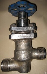 Клапан (вентиль) запорный из нержавеющей стали сильфонный Ру 16 Ду 20 521-03 461-1 цапковый