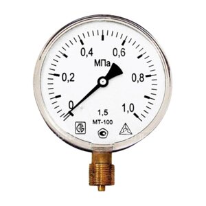 Манометр МТ-100 (0-2,5 мПа, D=100мм, метал., М20х1,5, кл. 1,5)