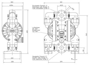 Насос мембранный из полипропилена FLUX FDM 12 PP/TT M12 40 110