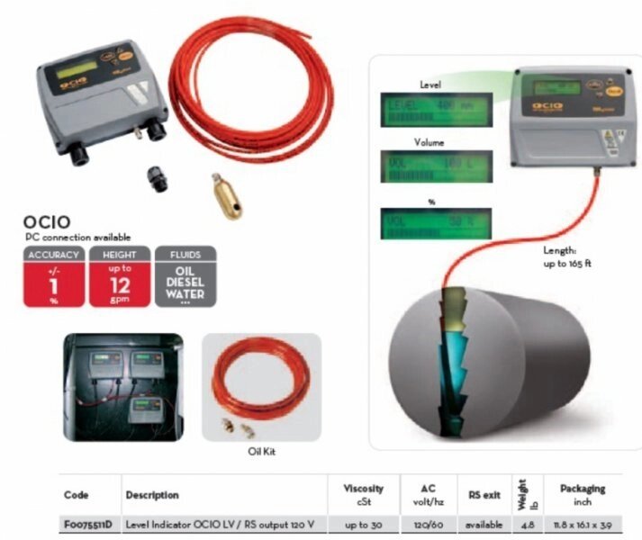 OCIO Индикатор уровня топлива LV/RS F0075510D от компании ООО "ТЕХЦЕНТР" - фото 1