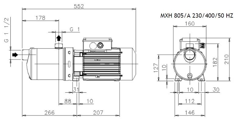 Насосы MXH 805 Calpeda - интернет магазин