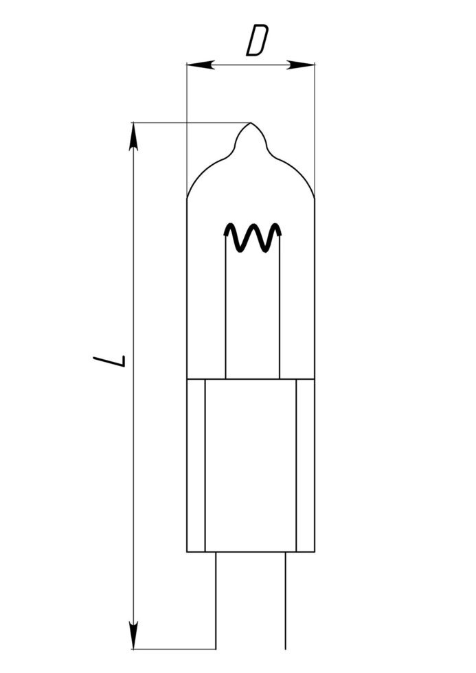 Лампа накаливания КГМН 27-27-1 кварцевая галогенная миниатюрная - описание