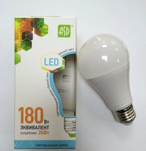 Лампа св/диод. Е27 20Вт 220В LED-A60-stand. ASD 4000К,1600Лм