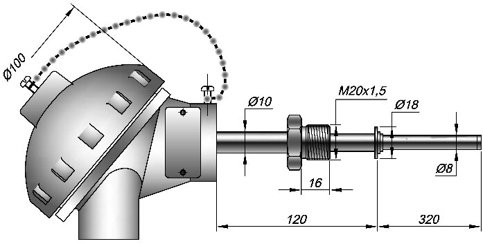 Термометр сопротивления ТСПТ 107, 108 - характеристики