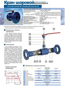 Кран шаровой 11с67п ЦФ. 00.1 PN16 DN200, ст. 20, полный проход, с рукояткой