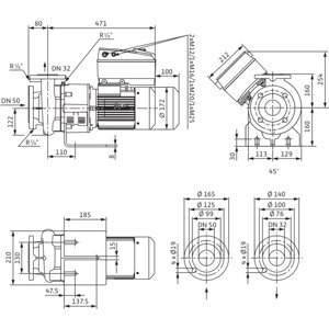 Блочный насосы Wilo-BM-B 40/135-2,2/2