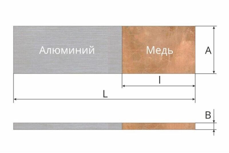 Пластина переходная медно-алюминиевая МА- 40*4*160мм (сварн) от компании ООО "ТЕХЦЕНТР" - фото 1