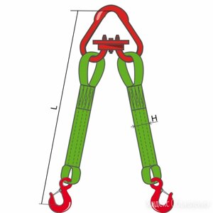 Строп текстильный двухветвевой L=5м г/п 1250 кг