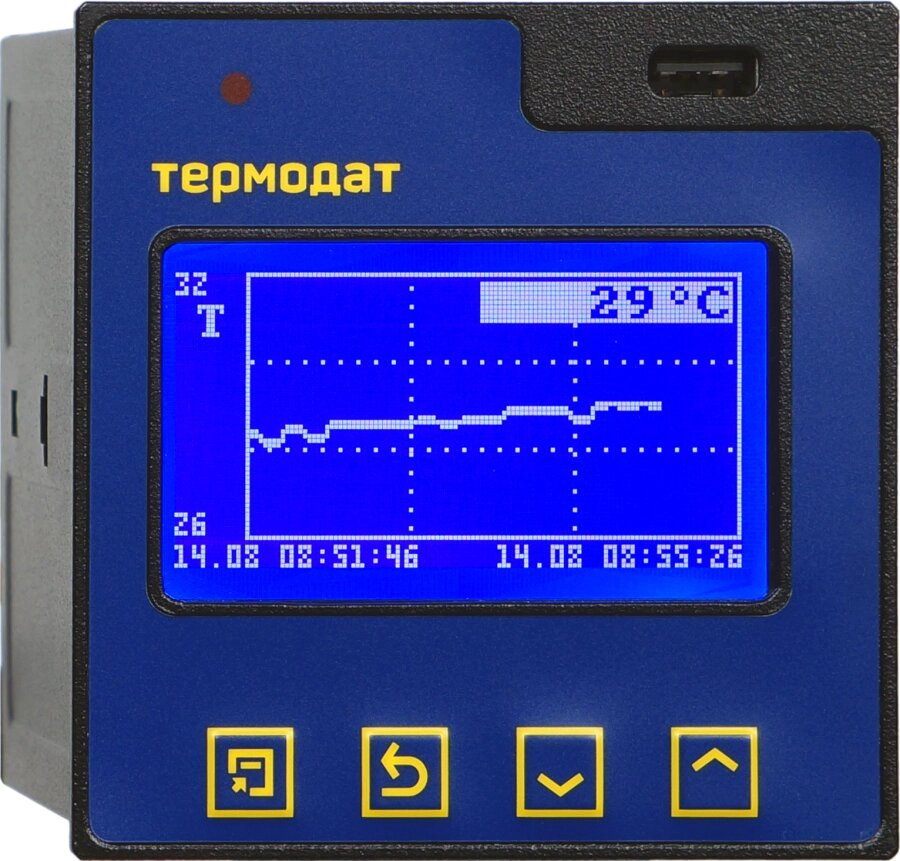 Термодат-16К6-А-F одноканальный ПИД-регулятор температуры и электронный самописец от компании ООО "ТЕХЦЕНТР" - фото 1