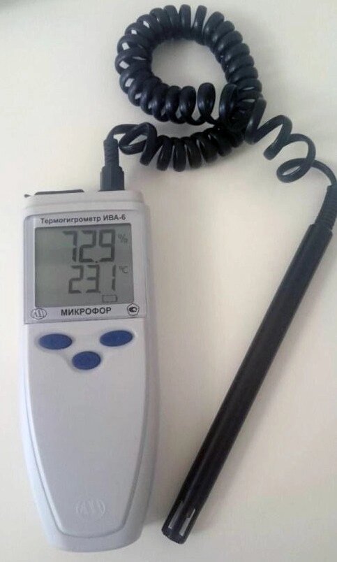 Термогигрометр ИВА-6НШ для измерений в стопе бумаги встроенный датчик от компании ООО "ТЕХЦЕНТР" - фото 1