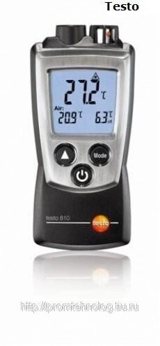 Testo 810 (0560 0810) - измеритель температуры двухканальный с ИК-термометром от компании ООО "ТЕХЦЕНТР" - фото 1