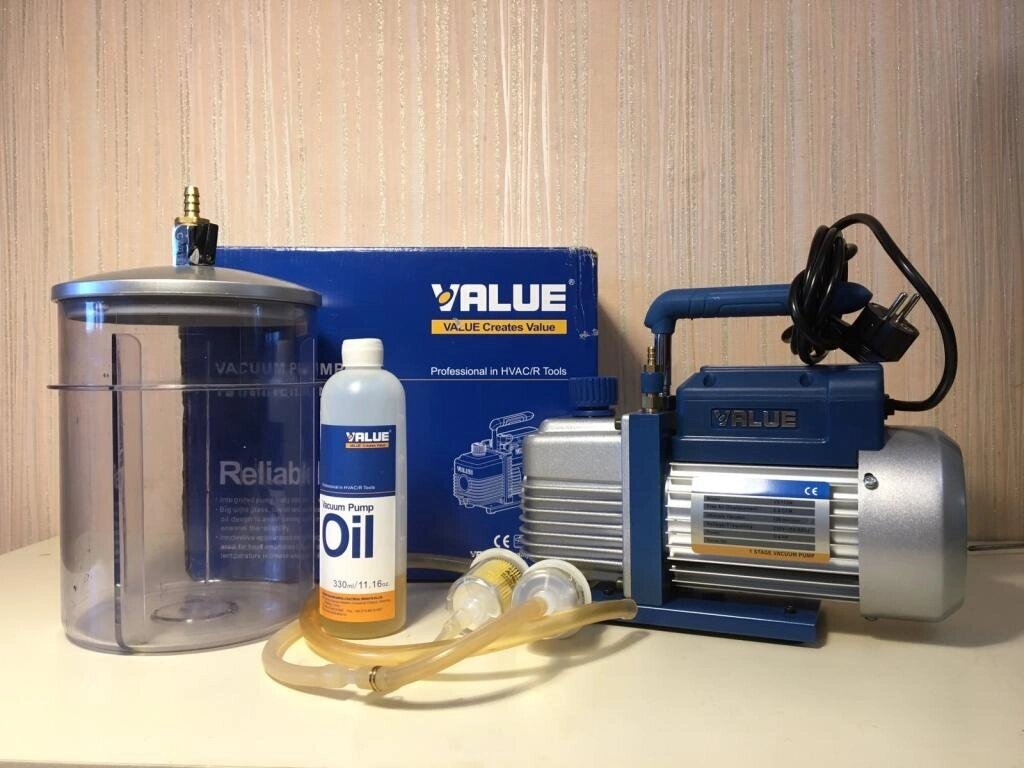 Value VH-115N (1 ступенчатый вакуумный насос для заправки, 42 л/мин) от компании ООО "ТЕХЦЕНТР" - фото 1