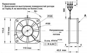 Вентилятор 110*110*40мм 1.0 ЭВ-1.4-4-3270 с конд (220В,3 м3/м