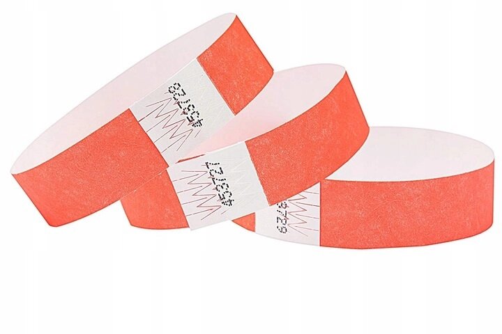 Бумажные браслеты, цвет неон красный от компании Группа компаний Проторг - фото 1