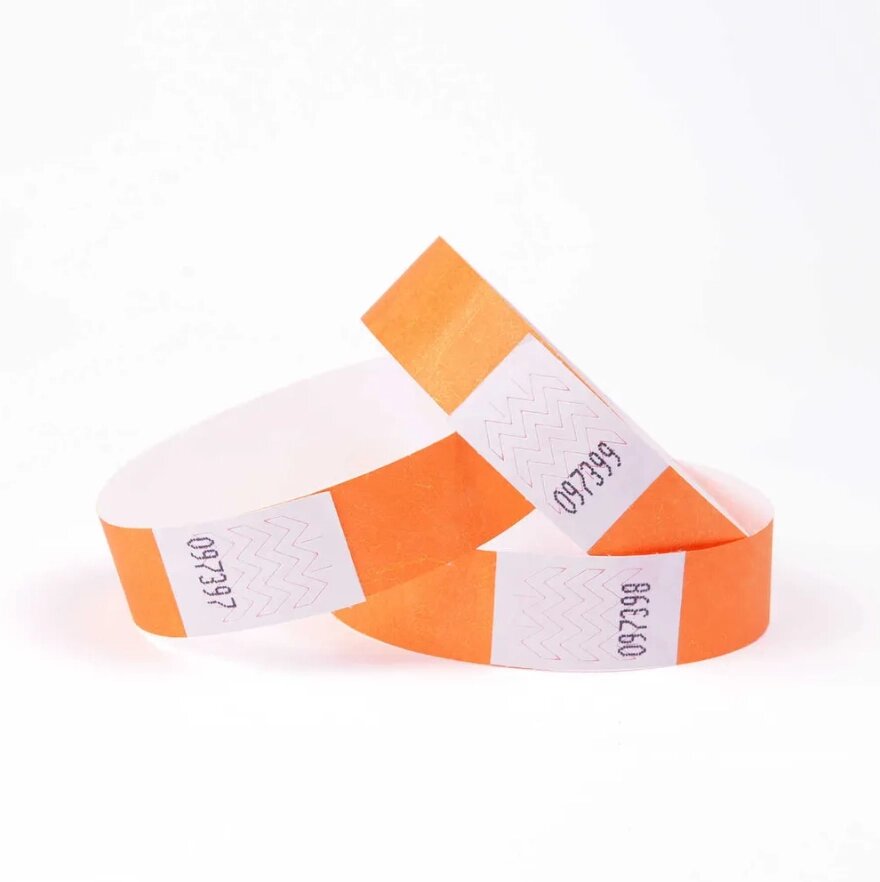 Бумажные браслеты, цвет неон оранжевый  IMPERIUM от компании ООО "Проторг+" - фото 1
