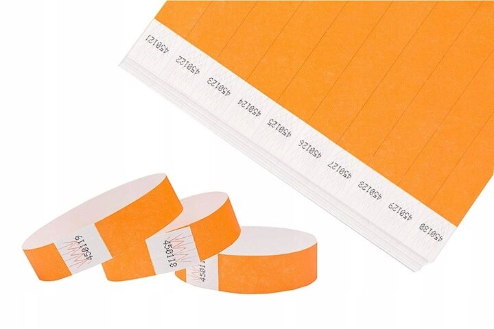 Бумажные браслеты, цвет неон оранжевый от компании ООО "Проторг+" - фото 1