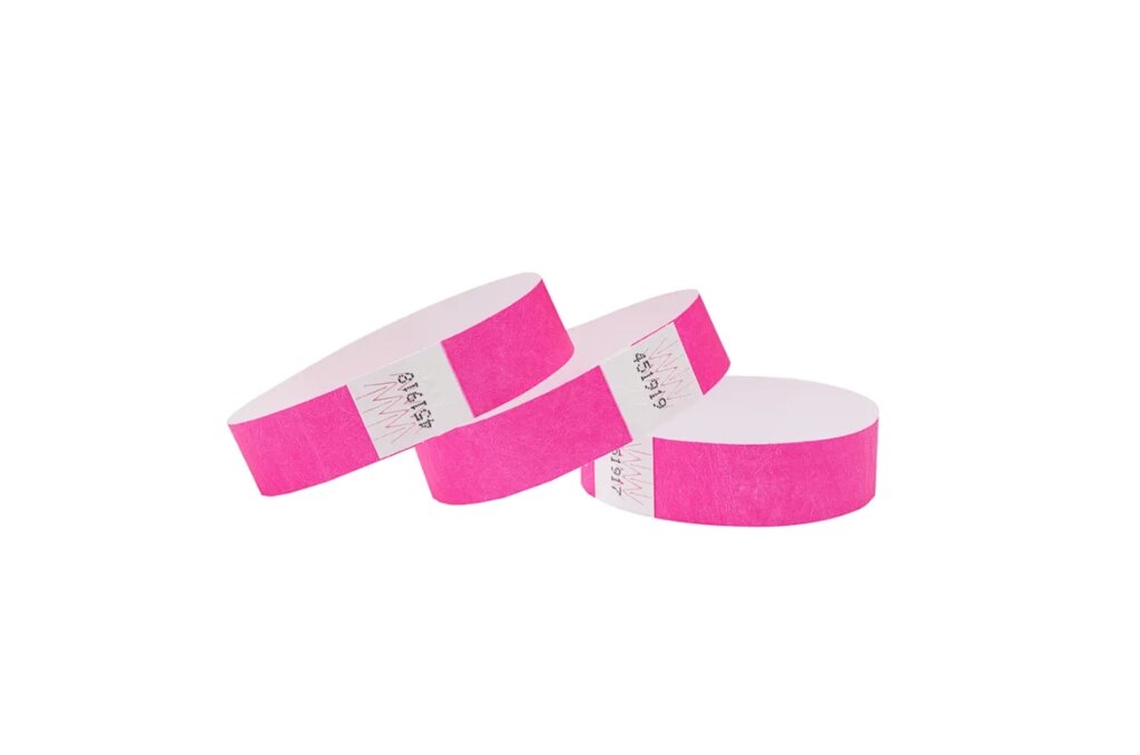 Бумажные браслеты, цвет неон розовый IMPERIUM от компании Группа компаний Проторг - фото 1