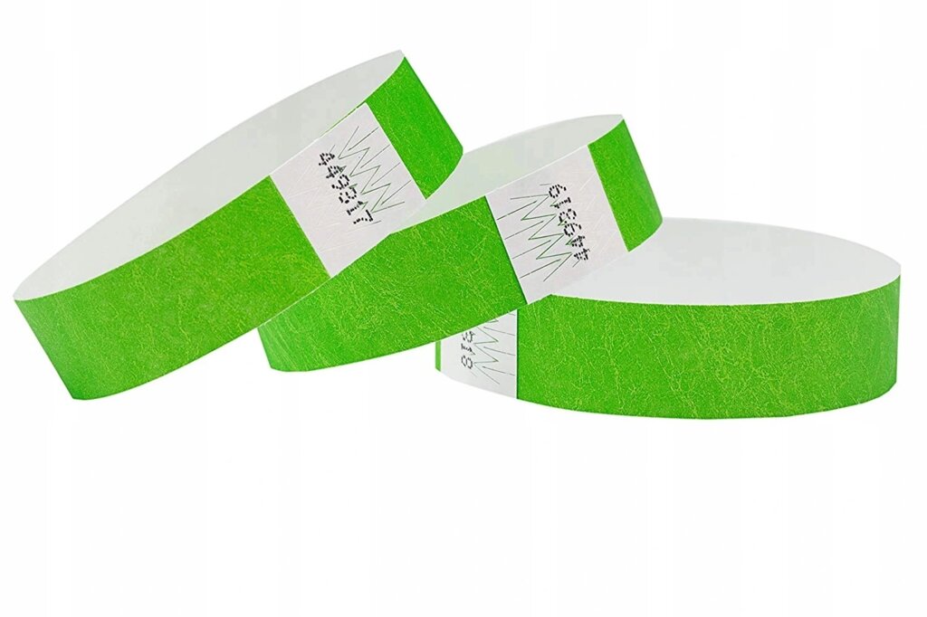 Бумажные браслеты, цвет неон зеленый от компании ООО "Проторг+" - фото 1
