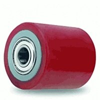 Колесо (красное) большегрузное полиуретановое без кронштейна малое для рохли 80*60мм