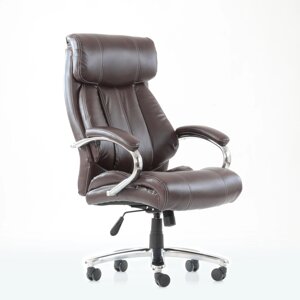 Кресло Barneo K-303 для руководителя коричневая кожа