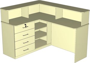 Ресепшн Стойка для персонала угловая 1500х1200х1100