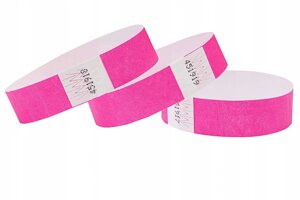 Бумажные браслеты, цвет неон розовый