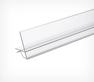 Ценникодержатель стеклянных и деревянных полок GLL39, длина 1000 мм, цвет прозрачный