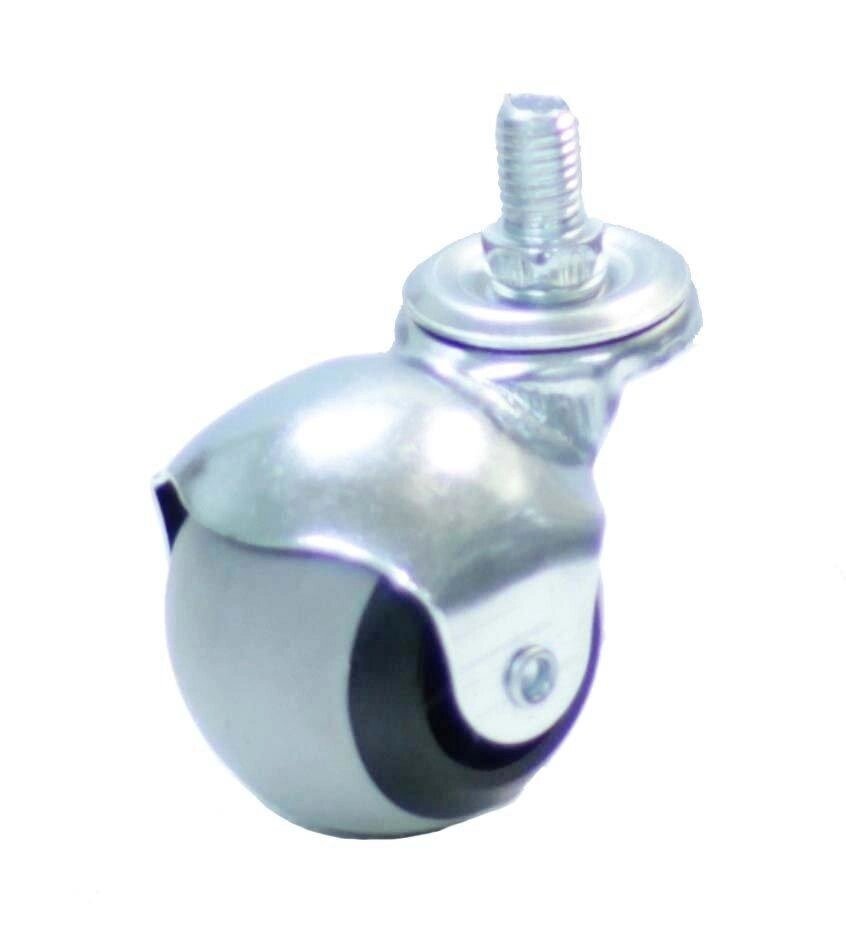 Колесо мебельное шарик поворотное с болтом М10  50мм  (серая резина) - преимущества
