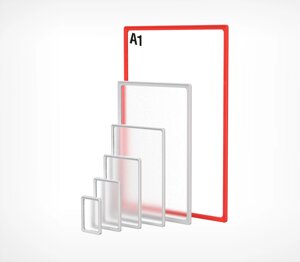 Пластиковая рамка с закругленными углами формата А1 PF-A1, цвет прозрачный